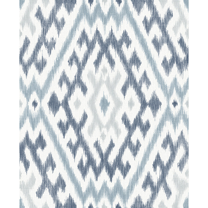 Picture of Solola Blue Ikat Wallpaper