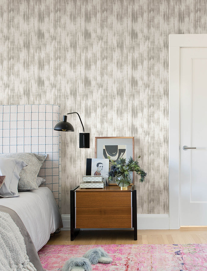 Marvel Grey Ripple Wallpaper - Brewster Wallcovering