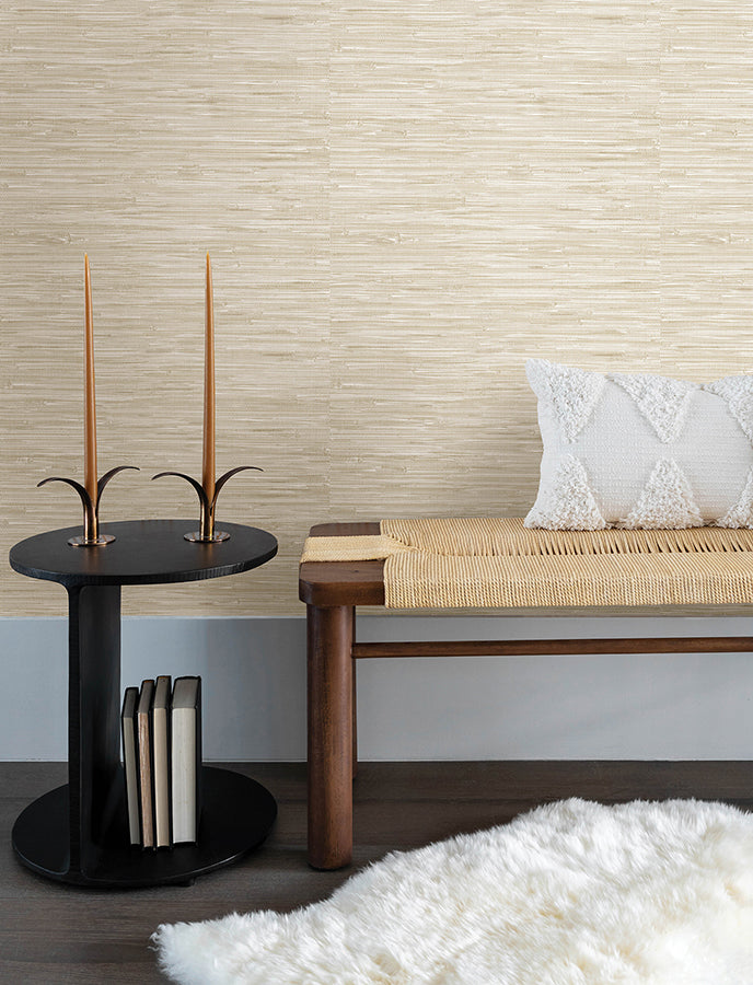 Exhale Dove Woven Faux Grasscloth Wallpaper  | Brewster Wallcovering - The WorkRm