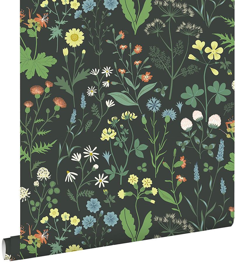 Letitia Black Summer Meadows Wallpaper  | Brewster Wallcovering - The WorkRm