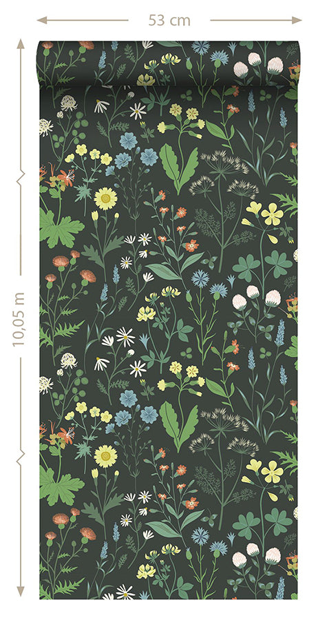 Letitia Black Summer Meadows Wallpaper  | Brewster Wallcovering - The WorkRm