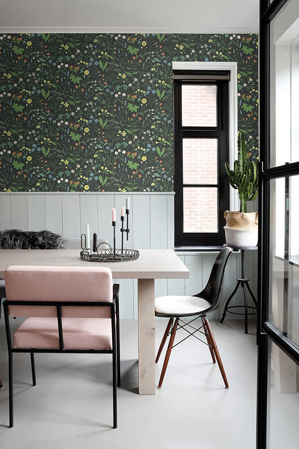 Letitia Black Summer Meadows Wallpaper  | Brewster Wallcovering - The WorkRm