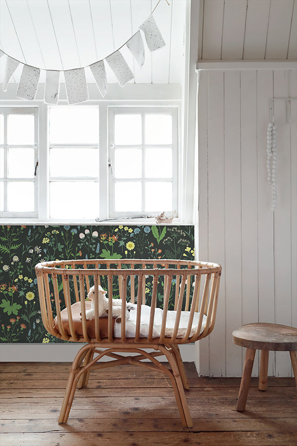 Letitia Black Summer Meadows Wallpaper  | Brewster Wallcovering - The WorkRm