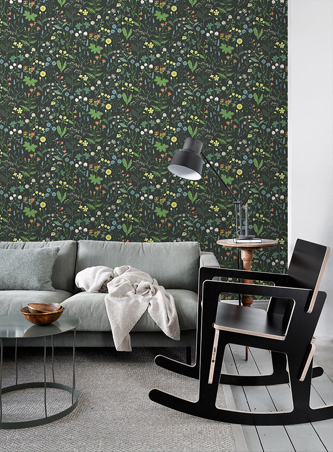 Letitia Black Summer Meadows Wallpaper  | Brewster Wallcovering - The WorkRm