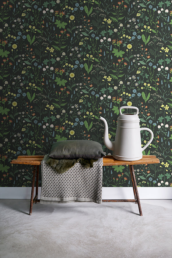 Letitia Black Summer Meadows Wallpaper  | Brewster Wallcovering - The WorkRm