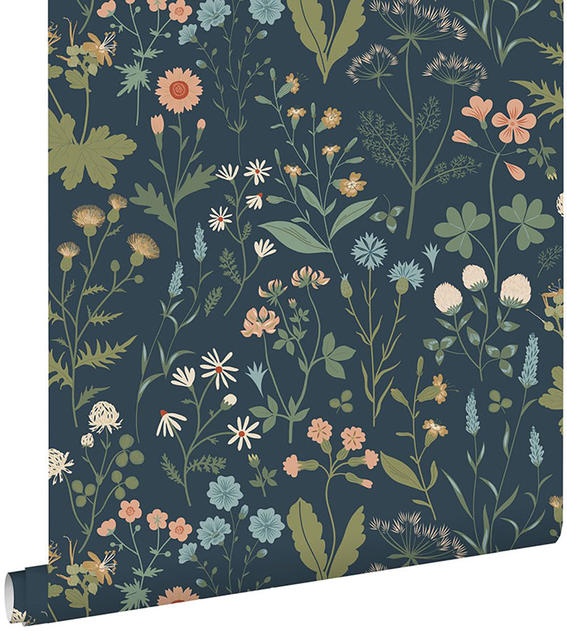 Letitia Indigo Summer Meadows Wallpaper  | Brewster Wallcovering - The WorkRm