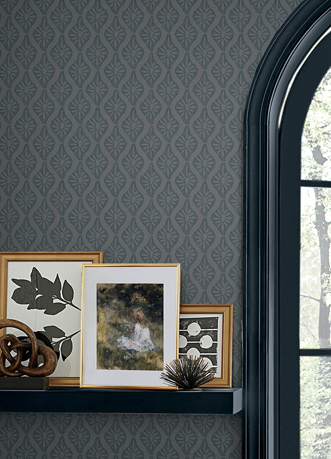 CLJ Nova Blue Smoke Peel and Stick Wallpaper - Brewster Wallcovering