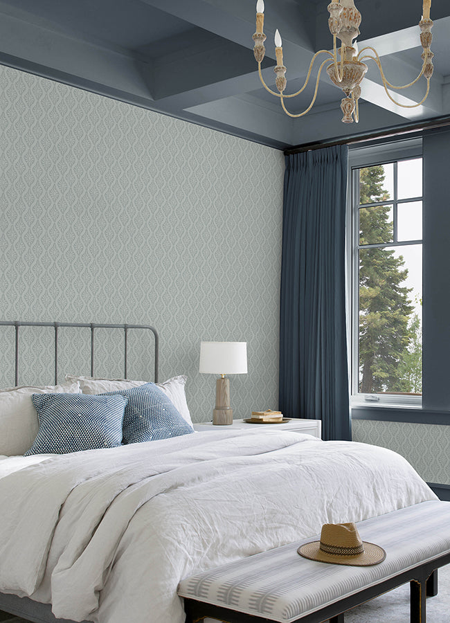 CLJ Nova Mist Blue Peel and Stick Wallpaper - Brewster Wallcovering