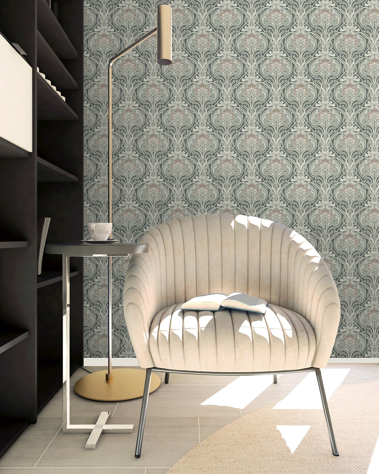 Fallon Brown Peel and Stick Wallpaper - Brewster Wallcovering