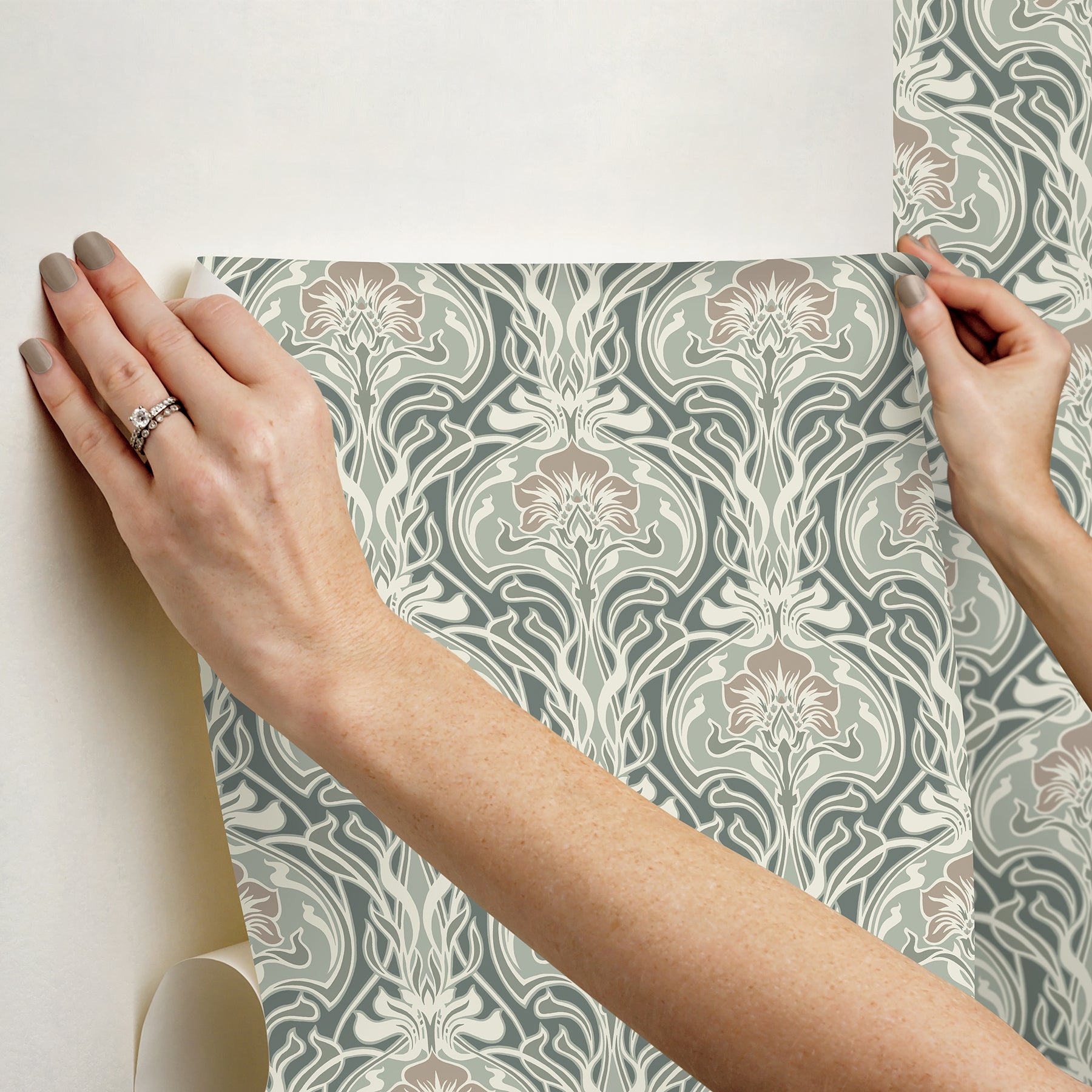 Fallon Brown Peel and Stick Wallpaper - Brewster Wallcovering