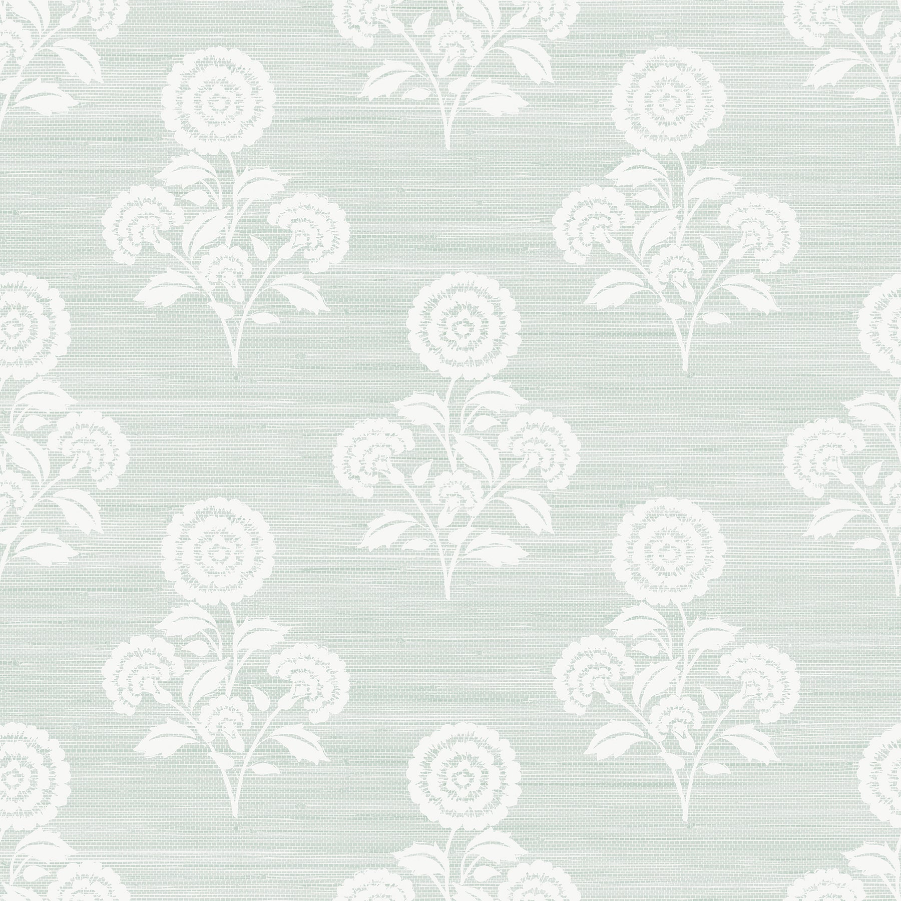 Picture of Flourish Block Print Whisper Blue Faux Grasscloth Peel and Stick Wallpaper