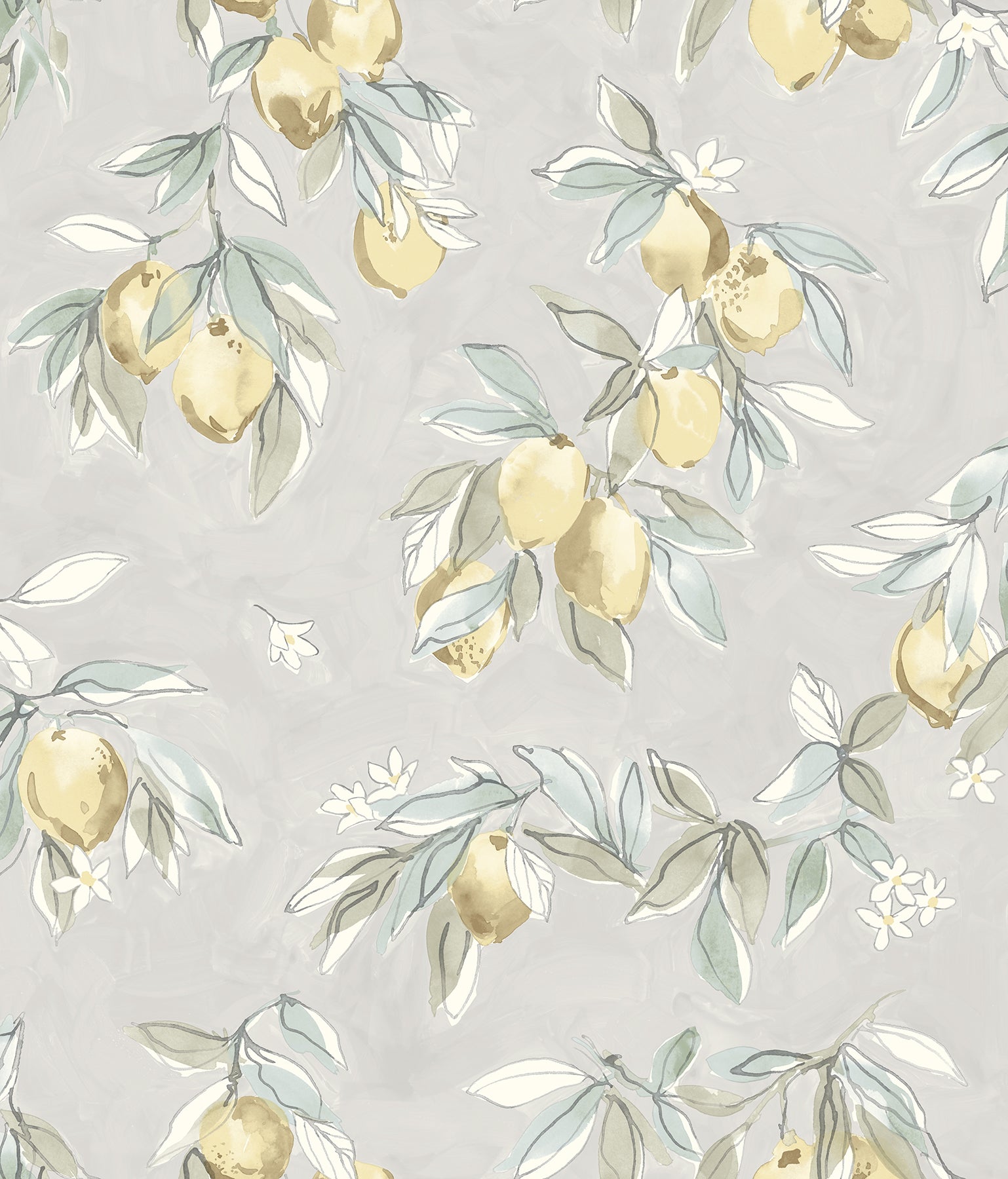 Picture of Lemonade Grey Citrus Wallpaper