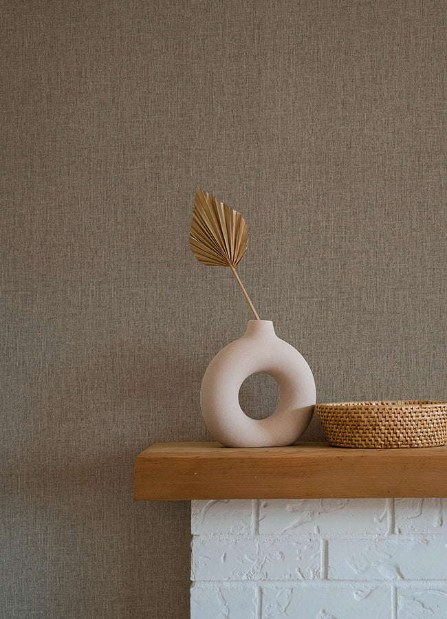 Cromie Brown Texture Wallpaper - Brewster Wallcovering