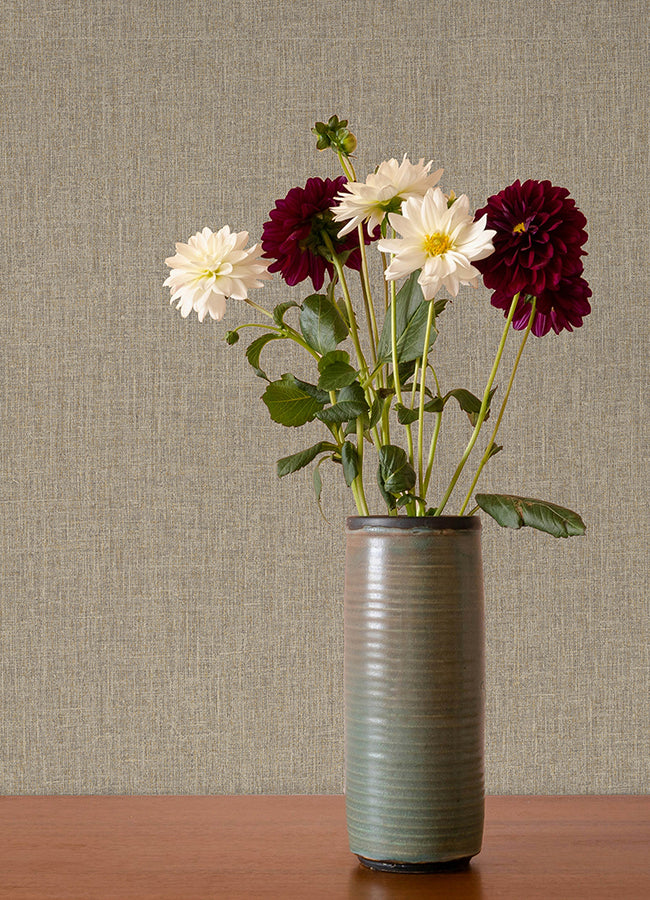 Cromie Taupe Texture Wallpaper - Brewster Wallcovering