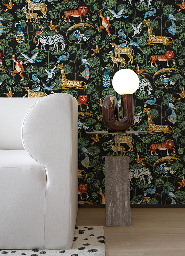 Rigby Multicolor Jungle Animals Wallpaper - Brewster Wallcovering