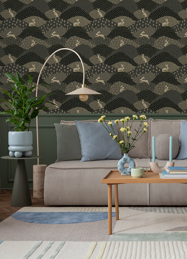 Peter Black Rabbit Fields Wallpaper - Brewster Wallcovering