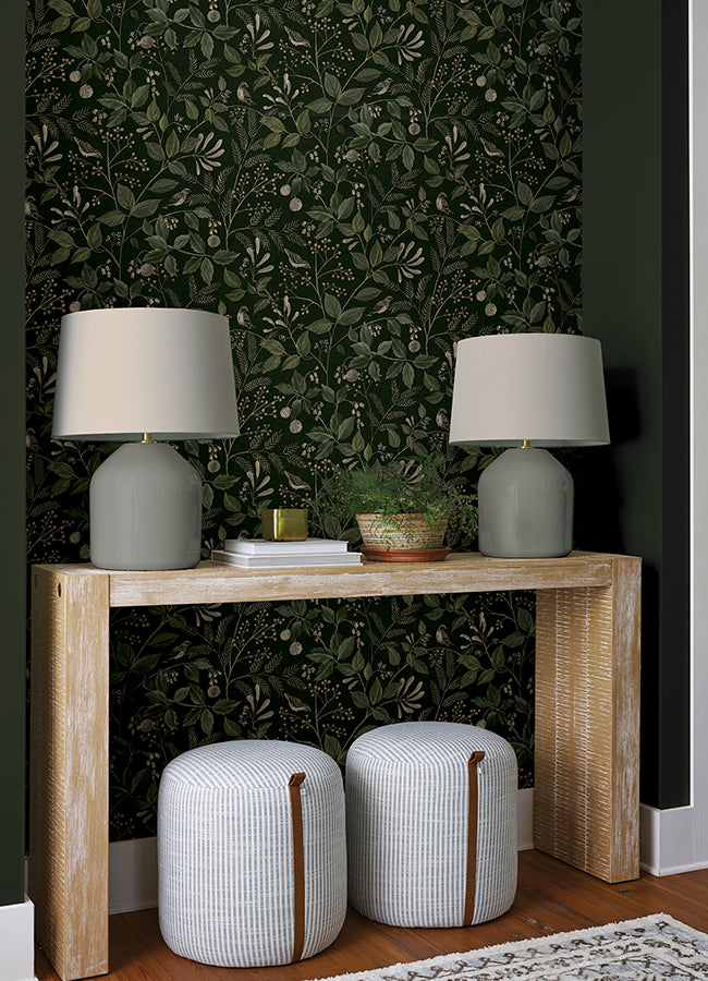 CLJ Emerson Hunter Green Peel and Stick Wallpaper - Brewster Wallcovering