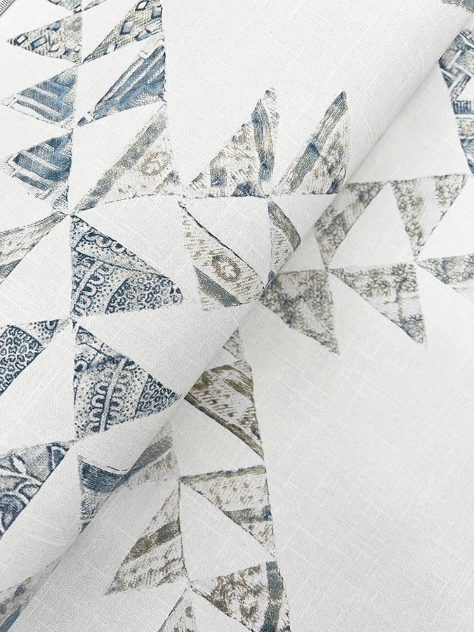 Scrap Quilt Denim Wallpaper - Brewster Wallcovering