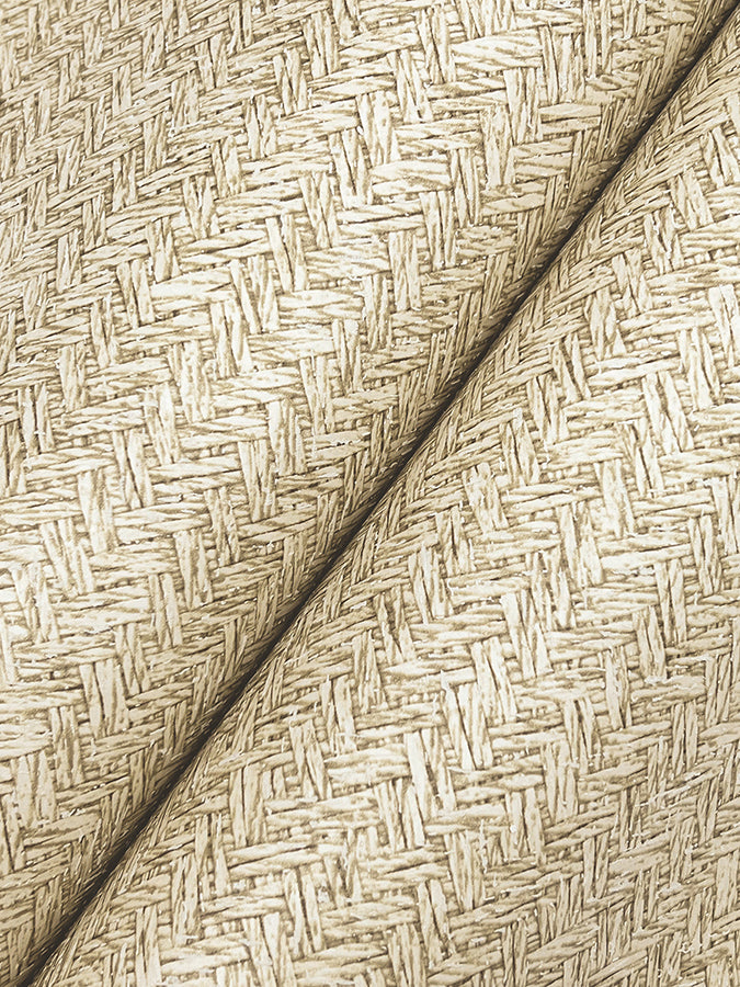 Woven Basket Khaki Wallpaper - Brewster Wallcovering