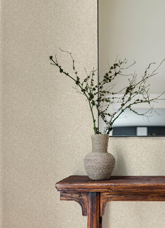 Woven Basket Wheat Wallpaper - Brewster Wallcovering