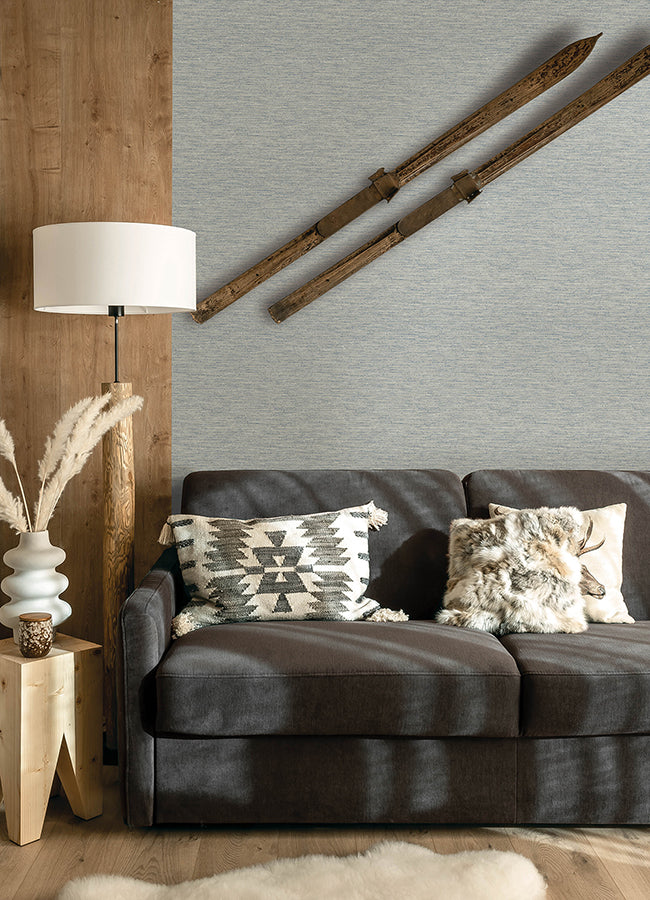 Wool Texture Light Blue Wallpaper - Brewster Wallcovering