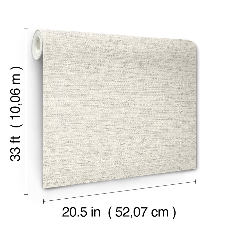 Wool Texture Light Grey Wallpaper - Brewster Wallcovering