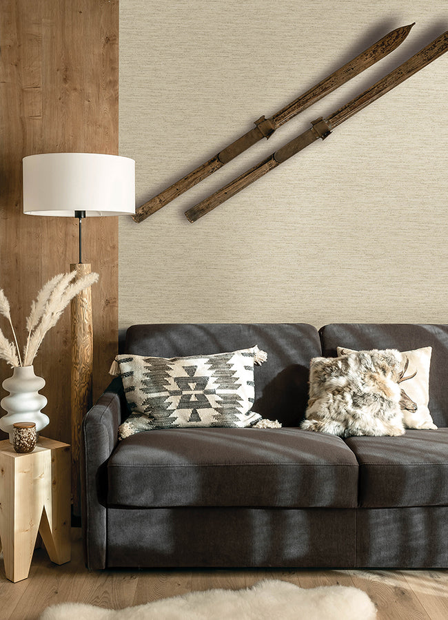 Wool Texture Beige Wallpaper - Brewster Wallcovering