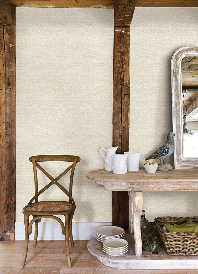 Plaited Grass Cream Wallpaper - Brewster Wallcovering