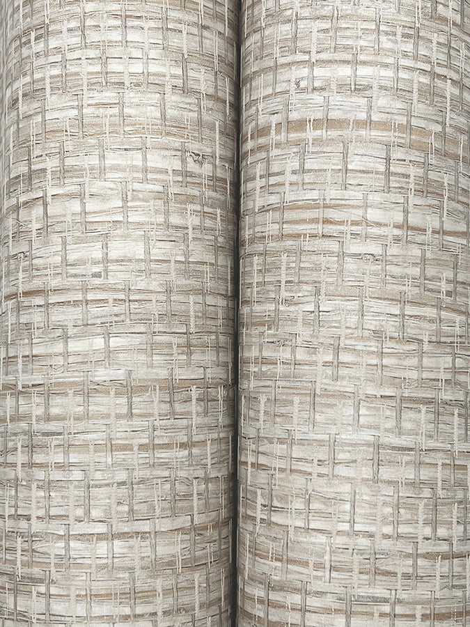 Plaited Grass Grey Wallpaper - Brewster Wallcovering