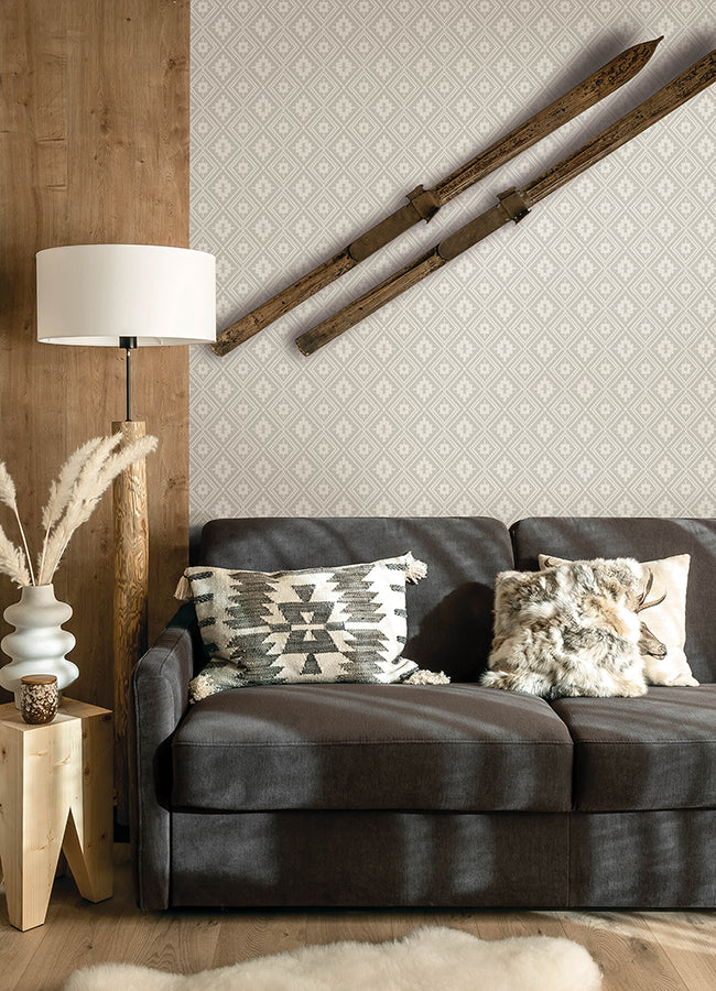 Camp Blanket Cream Wallpaper - Brewster Wallcovering