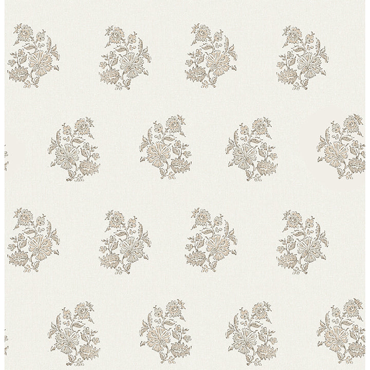 Picture of Overbrook Taupe Bouquet Toss Wallpaper