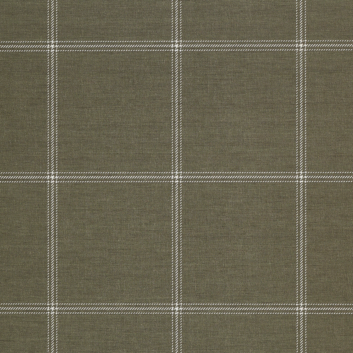 JACKSON-PLAID-WHITE-ON-FOREST-ON-CAMBRIC-CANVAS-LINEN-PHILLIP-JEFFRIES-10710