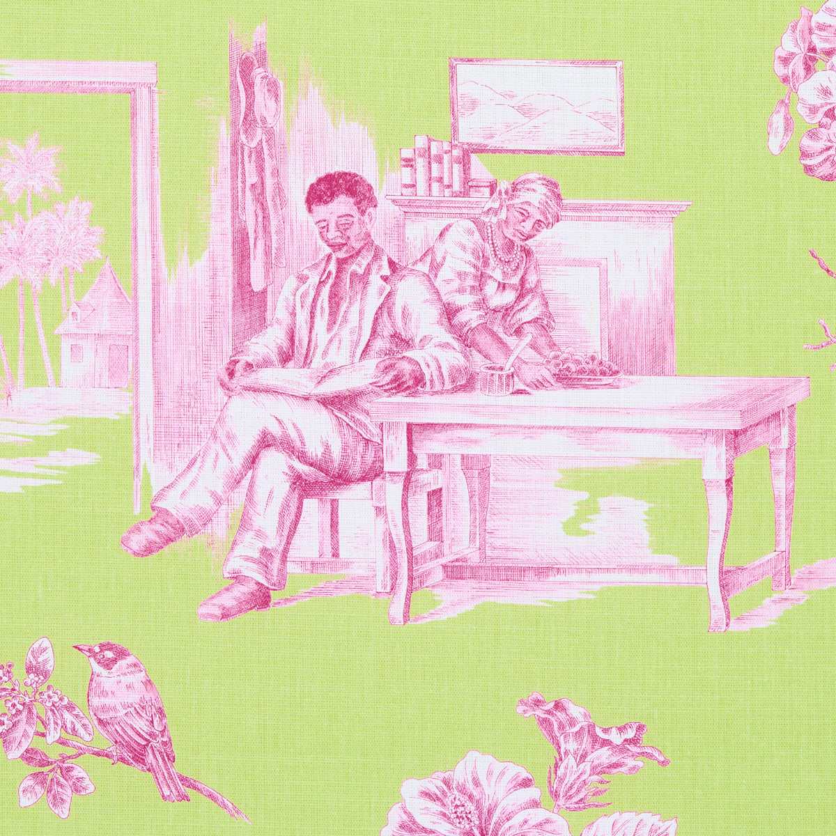 TOUSSAINT-TOILE-PINK-GREEN-SCHUMACHER-180271