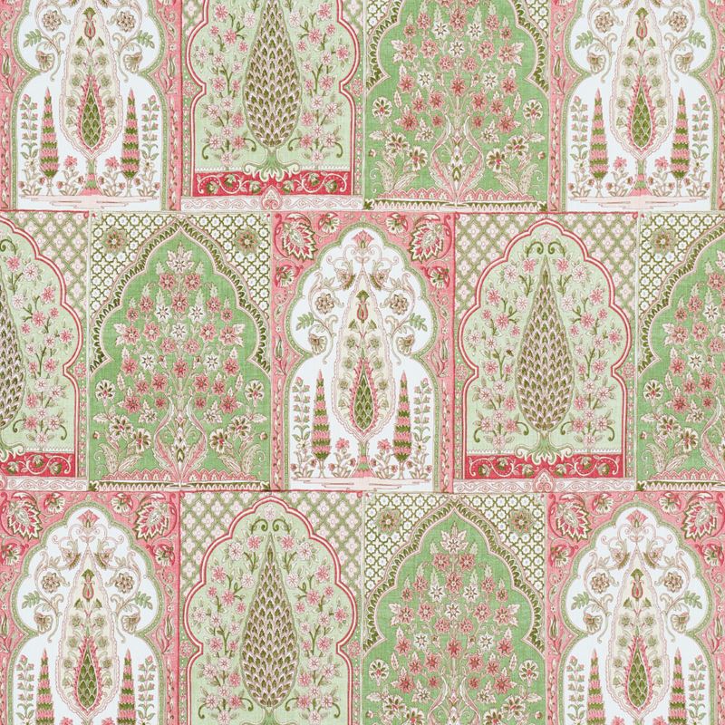 Schumacher Fabric 181312 Barra Palace Pink & Green