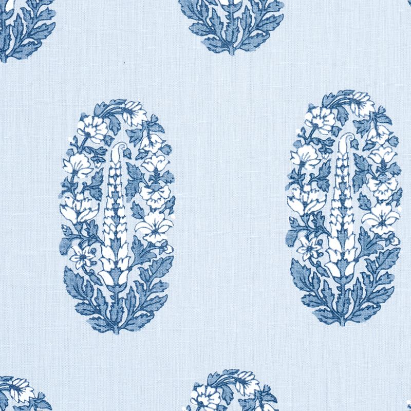 Schumacher Fabric 181360 Askandra Flower Chambray