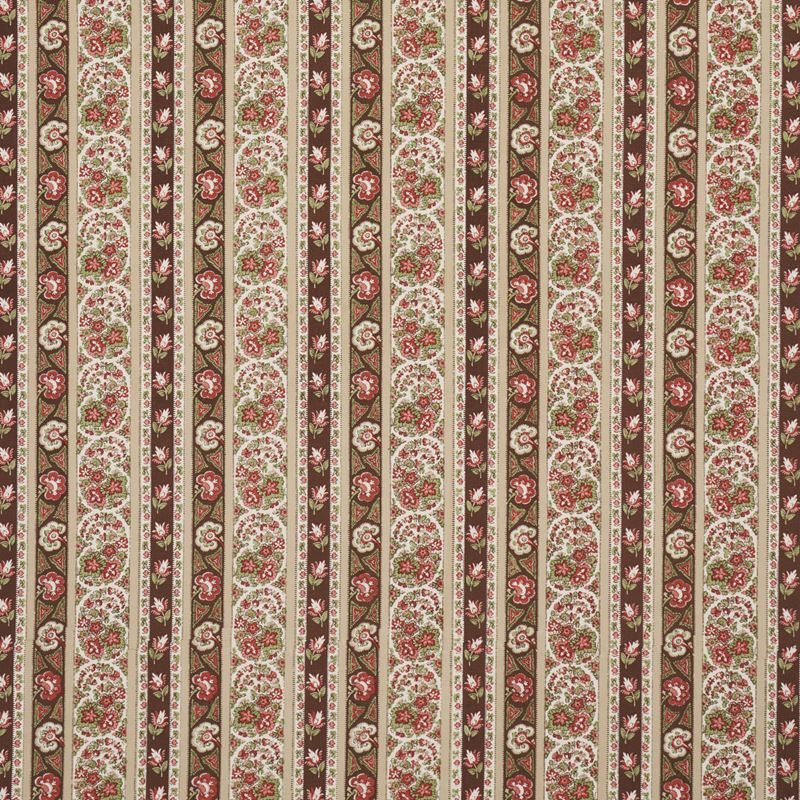 Schumacher Fabric 181752 Ines Paisley Rose & Cognac