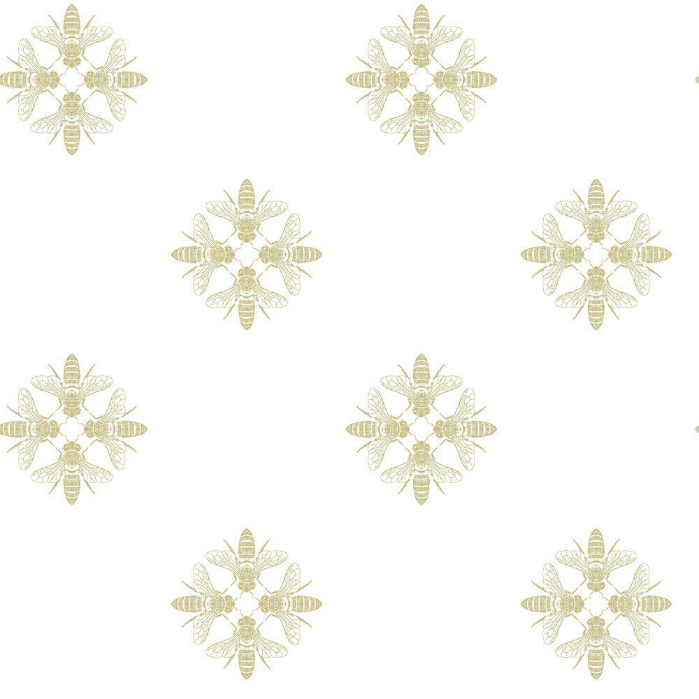 honey-bee-peel-and-stick-wallpaper-gold-york-wallcoverings-rmk11474wp