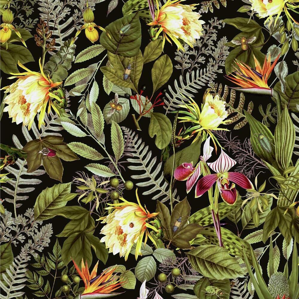 tropical-flowers-peel-and-stick-wallpaper-black-york-wallcoverings-rmk11450wp