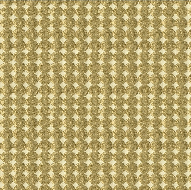 Kravet Couture Fabric 33557.4 Rare Coin White Gold