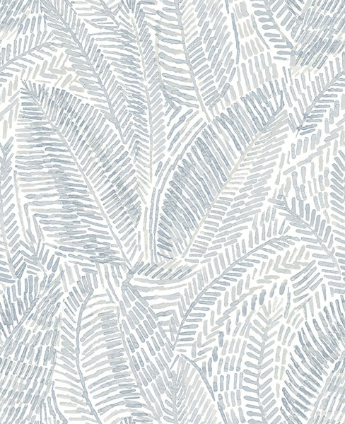 Fildia Orange Botanical Wallpaper - Light Blue - York Wallcoverings - 4121-26951