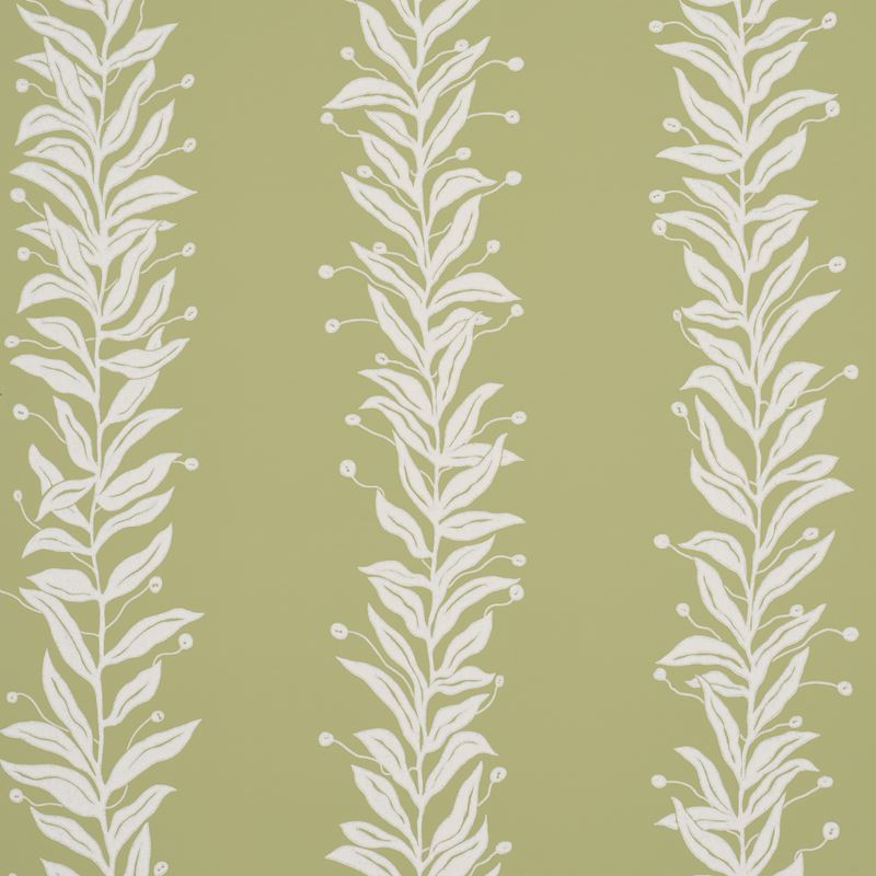 Schumacher Wallpaper 5015492 Tendril Stripe Olive