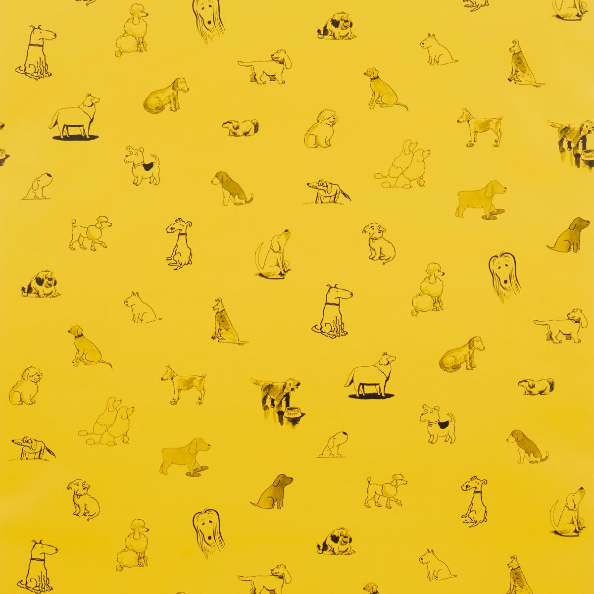 Schumacher Wallpaper 5016131 Good Dogs Everywhere  in taxi-cab yellow - 