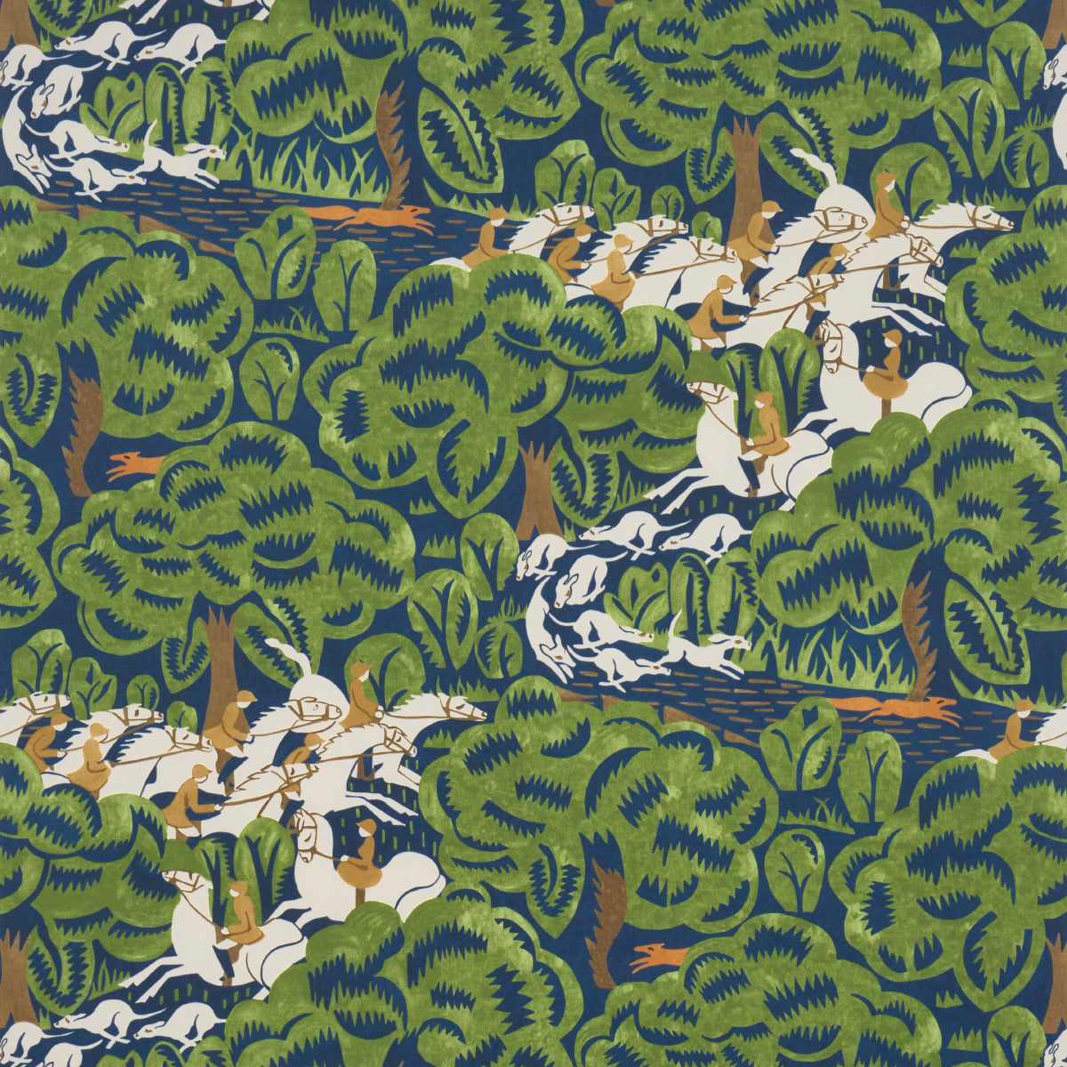 SSchumacher 5016151 Margaret Schloeman's Fox Chase in Navy & Green - 