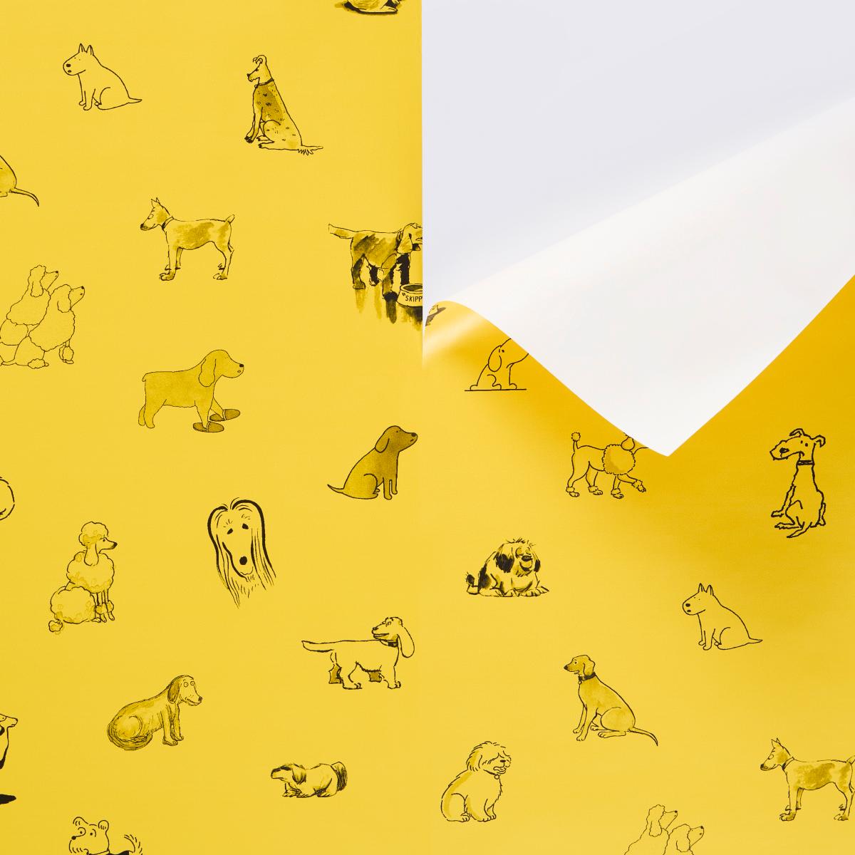Schumacher Wallpaper 5016301 Good Dogs Everywhere in Taxi-Cab Yellow Peel & Stick