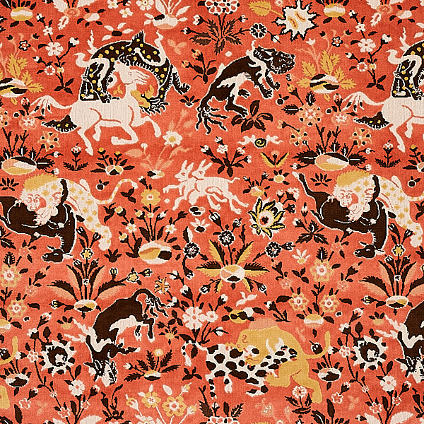 Schumacher Fabric 80172 Saint Ambrose Velvet Coral