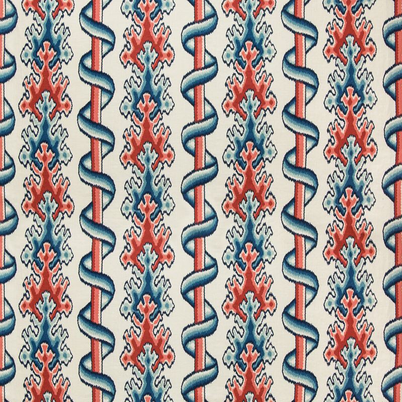 Brunschwig & Fils Fabric 8020102.519 Montguyon Print Blue/Red