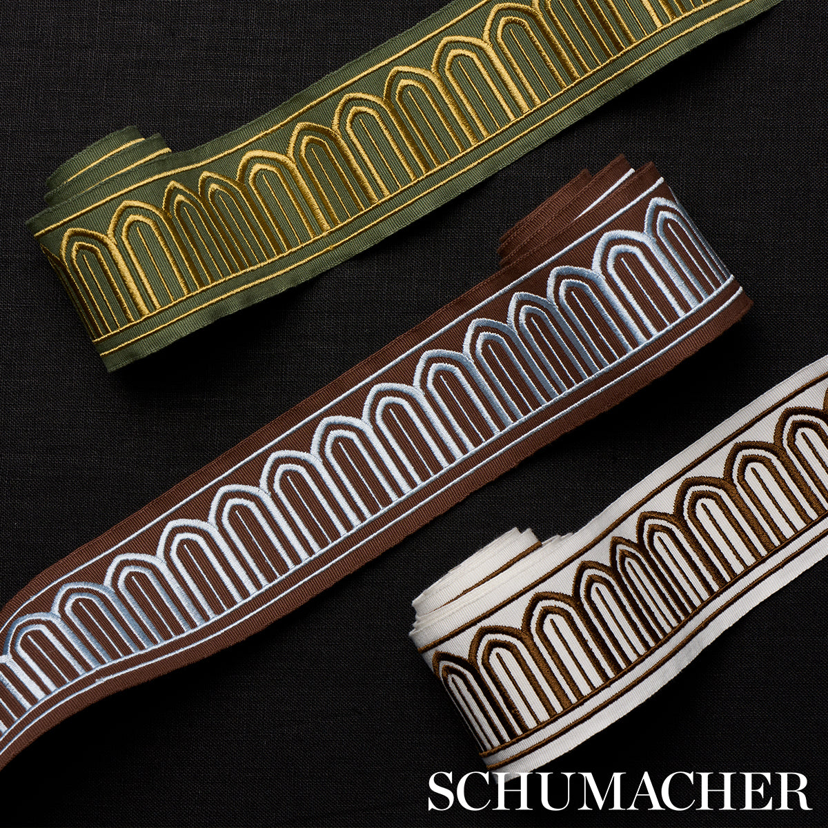 ARCHES-EMBROIDERED-TAPE-MEDIUM-OLIVE-SCHUMACHER-81152