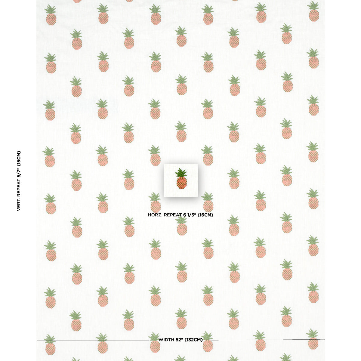 PINEAPPLE-EMBROIDERY-APRICOT-ON-IVORY-SCHUMACHER-81530