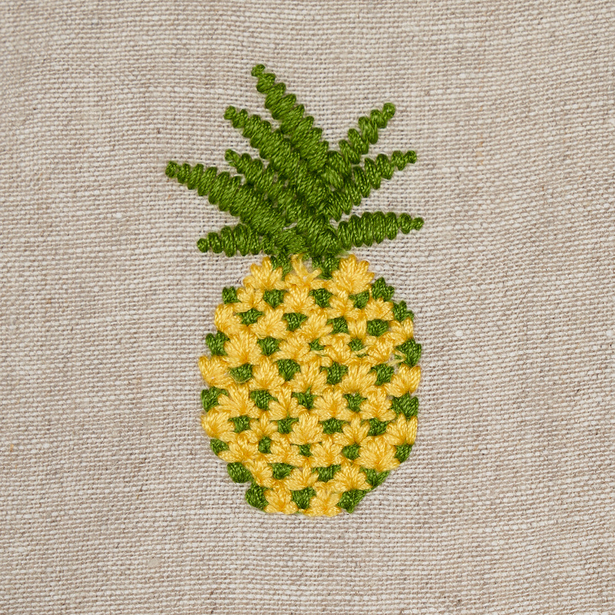 PINEAPPLE-EMBROIDERY-GREEN-ON-NATURAL-SCHUMACHER-81531