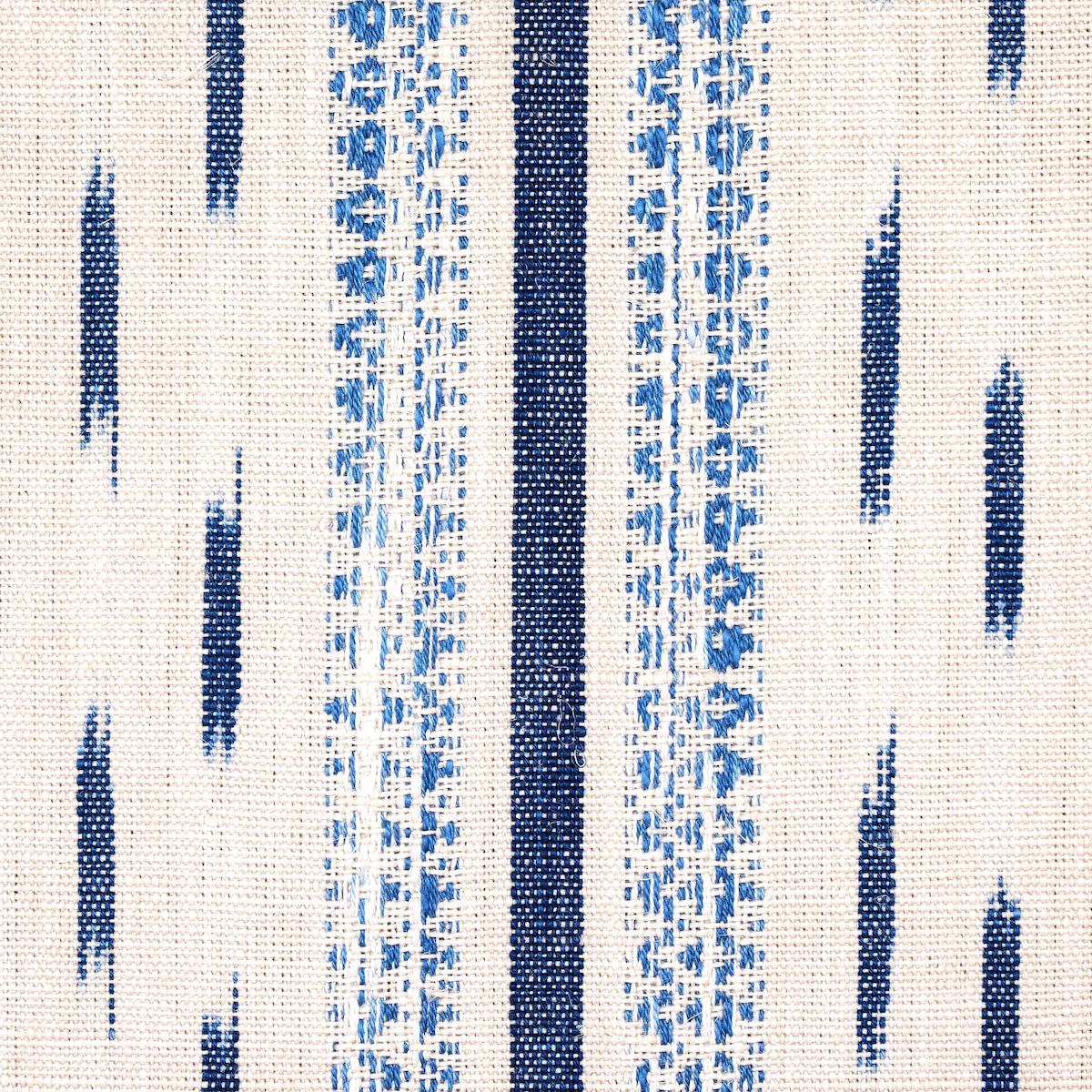 MIRZA-IKAT-STRIPE-BLUE-ON-NATURAL-SCHUMACHER-82110